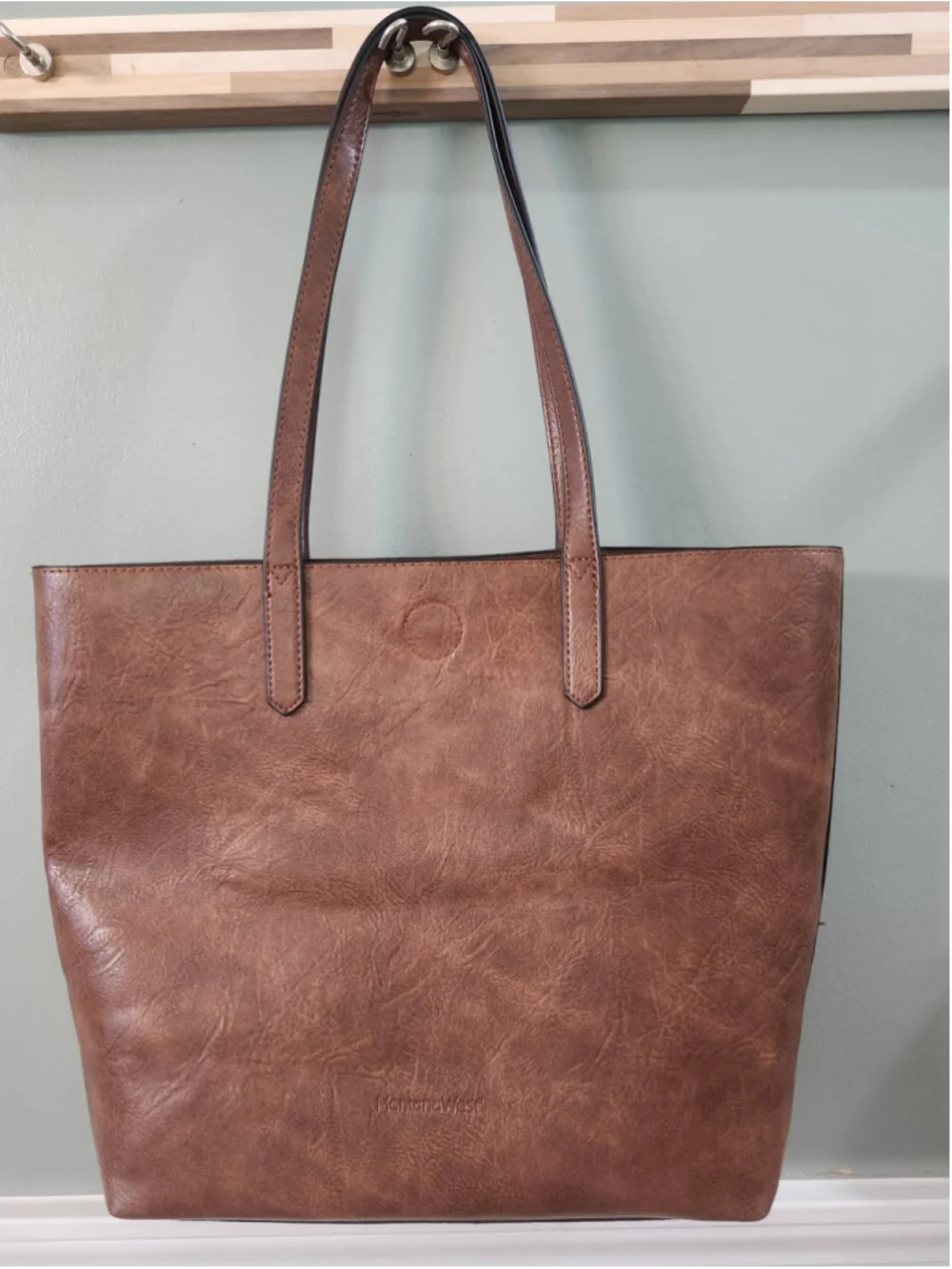 Montana West Brown Tote Bag and Matching Clutch